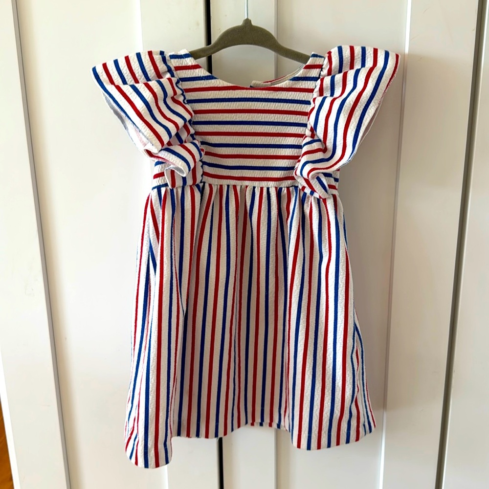Zara striped patriotic dress size 2-3 excellent condition